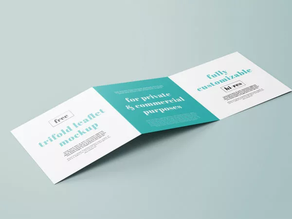 Trifold Square Leaflet Mockup