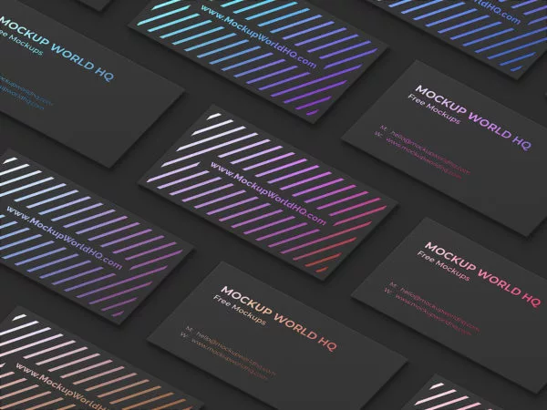 Business Card Grid Free Mockup