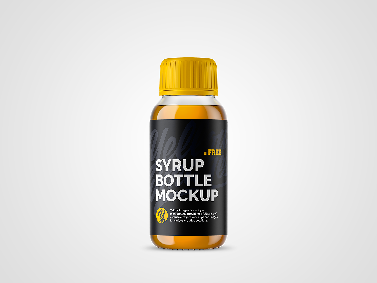 Download Clear Glass Bottle With Orange Syrup Mockup Free Mockup