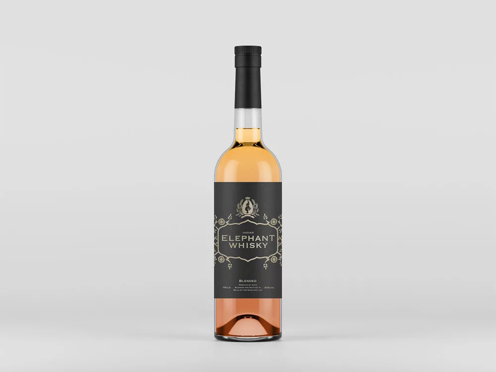Free Liquor Bottle Mockup Front View