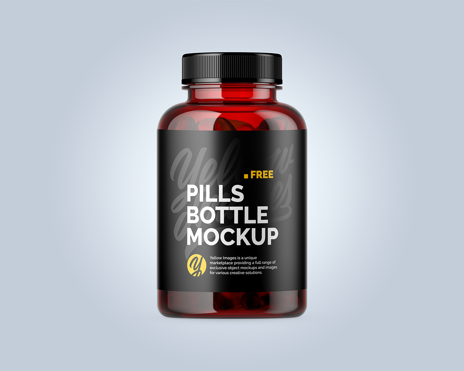 Download Free Plastic Red Bottle With Fish Oil Mockup Free Mockup