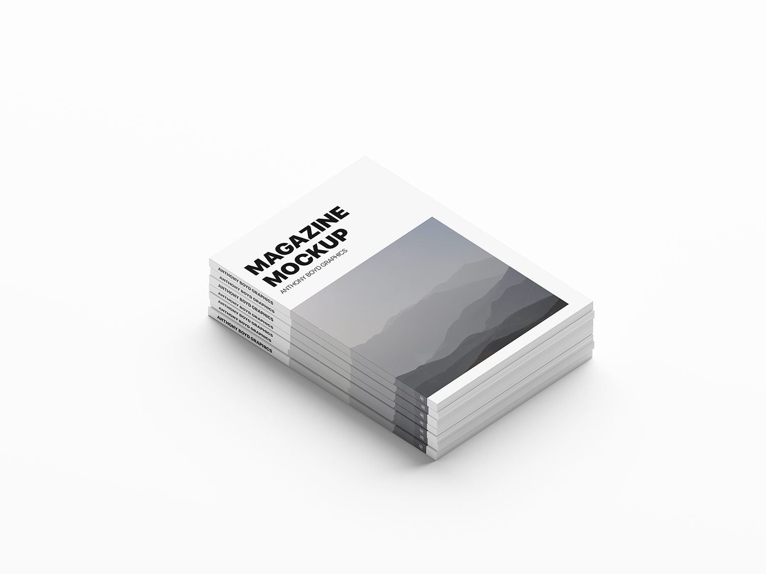 Download Free Stacked Magazines Mockup Free Mockup