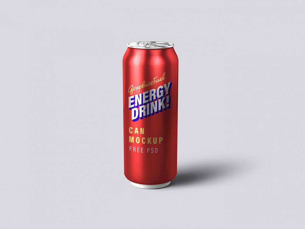 Energy Drink Tin Can PSD Mockup
