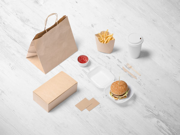 Free Burger Store Branding Mockup