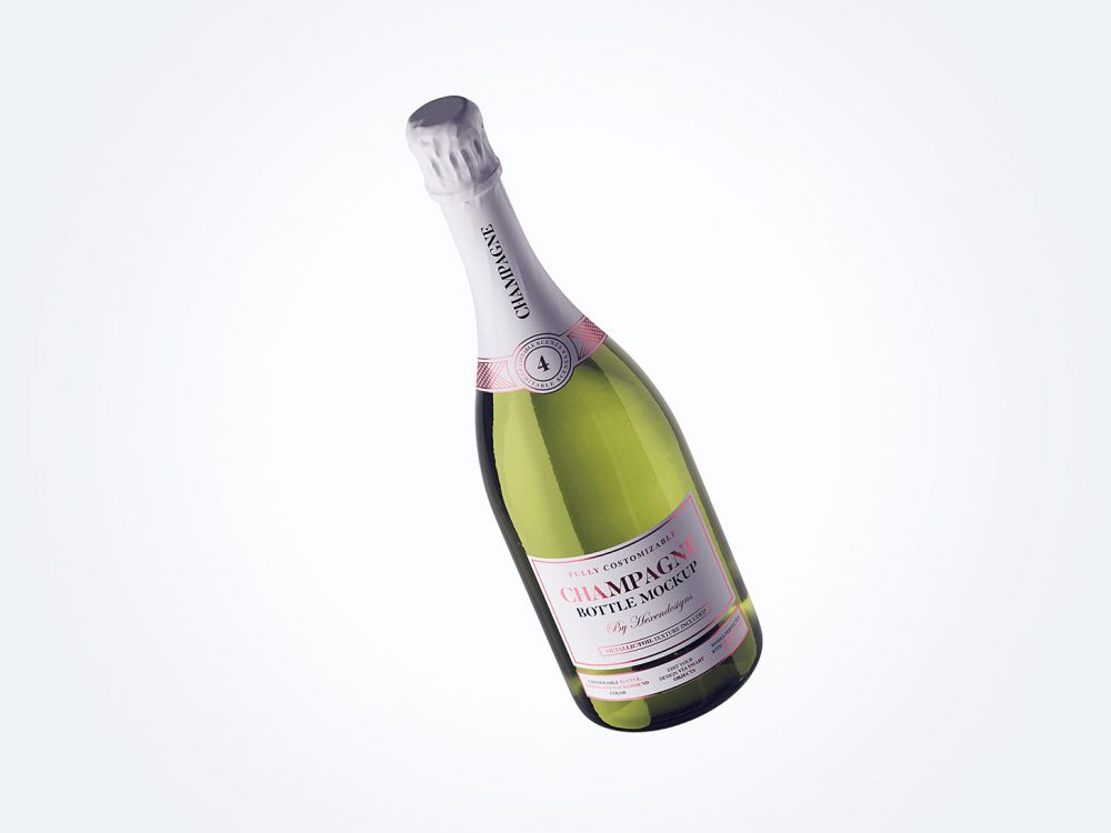 Free Champagne Bottle Label Design Mockup