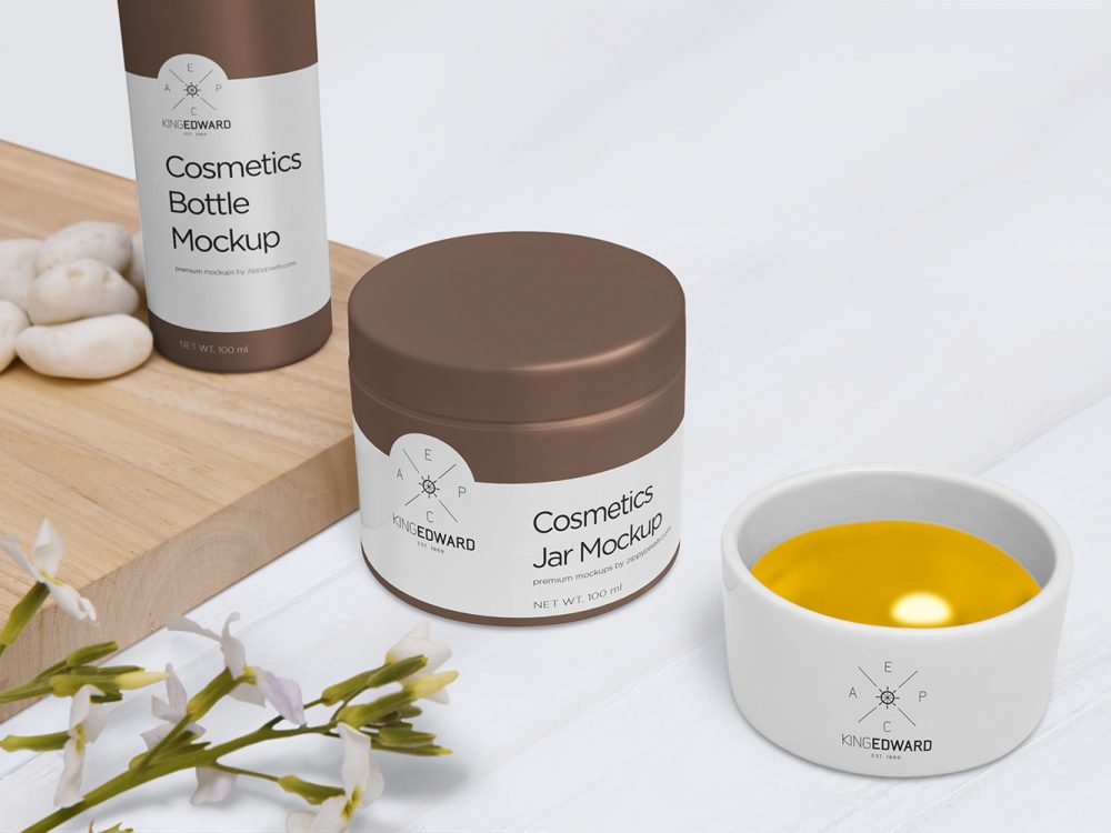 Free Cosmetic Jar and Bottle Mockups