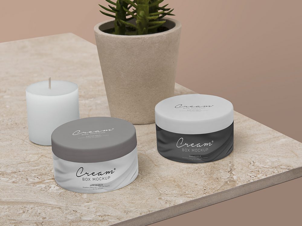 Free Cosmetic Jar Mockup