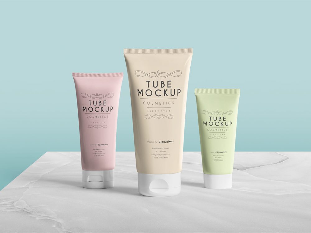 Free Cosmetics Tube Mockup Scene