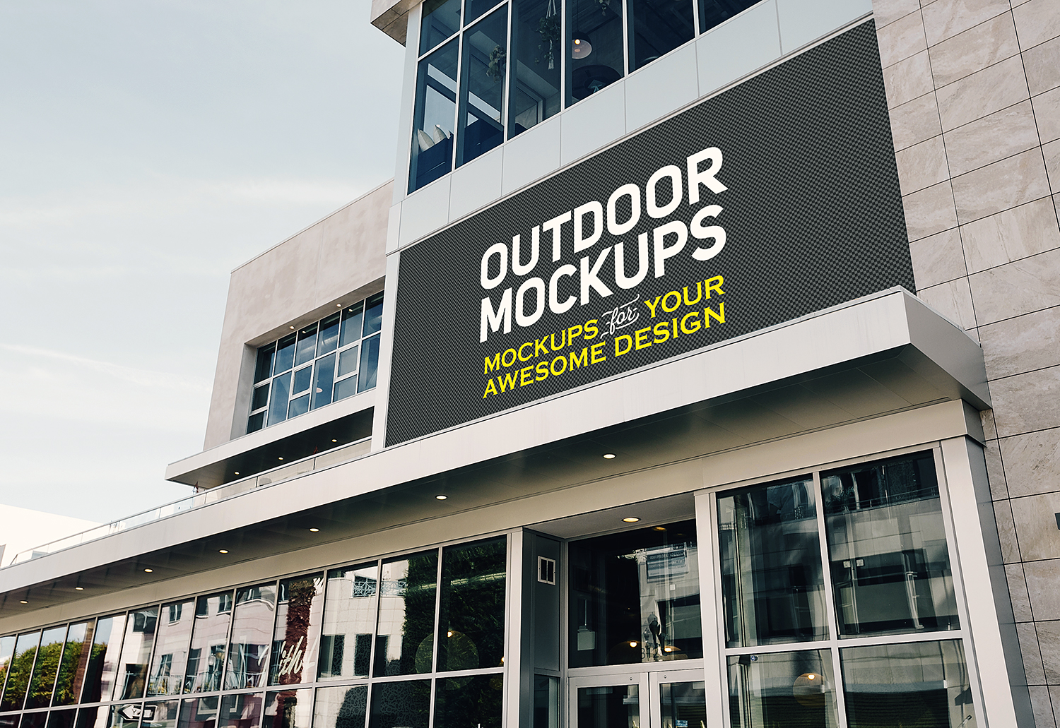 Download Free Outdoor Wall Billboard Mockup Free Mockup