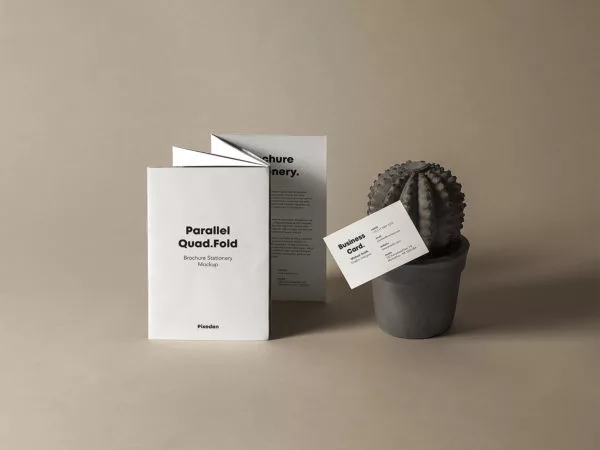 Quad-Fold Brochure Mockup