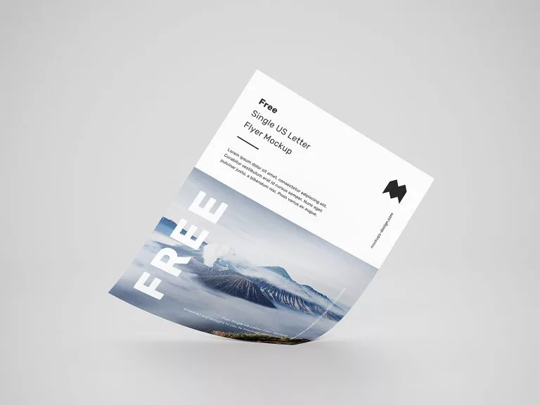 FreeSingleUSLetterFlyerMockup04 Free Mockup