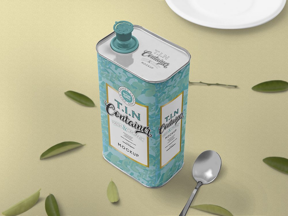 Free Tin Can Mockup Packaging