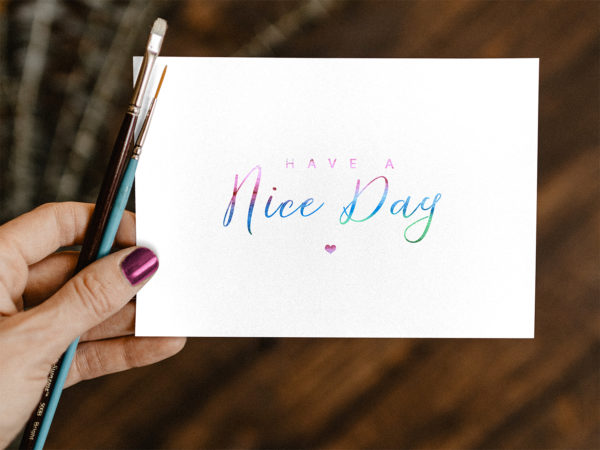 Free Watercolor Painting Greeting Card Mockup