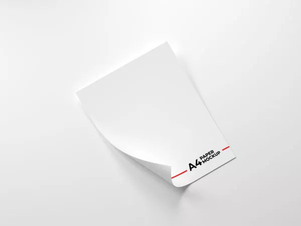 Folded A4 Paper Free Mockup