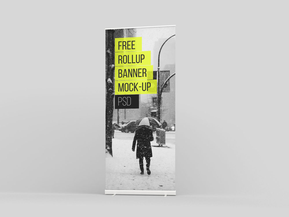 Free Roll-Up Mockup PSD