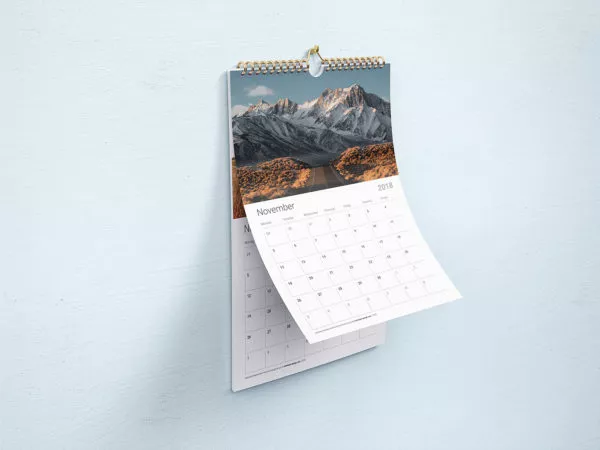 Free Wall Calendar Mockup