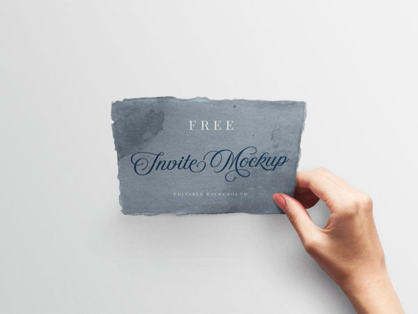 Wedding Invitation with Hand Free Mockup