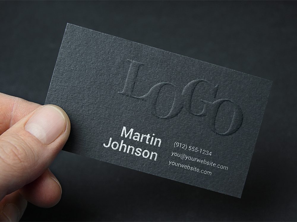 Free Embossed Business Card Mockup