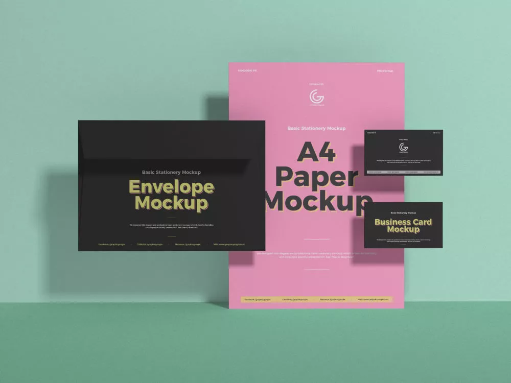 Free Basic Stationery Mockup