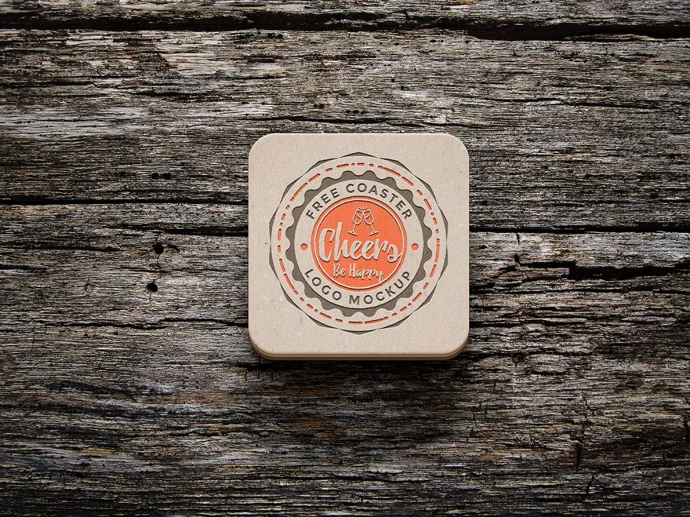 Free Simple Coaster Mockup