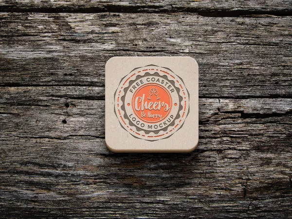 Free Simple Coaster Mockup