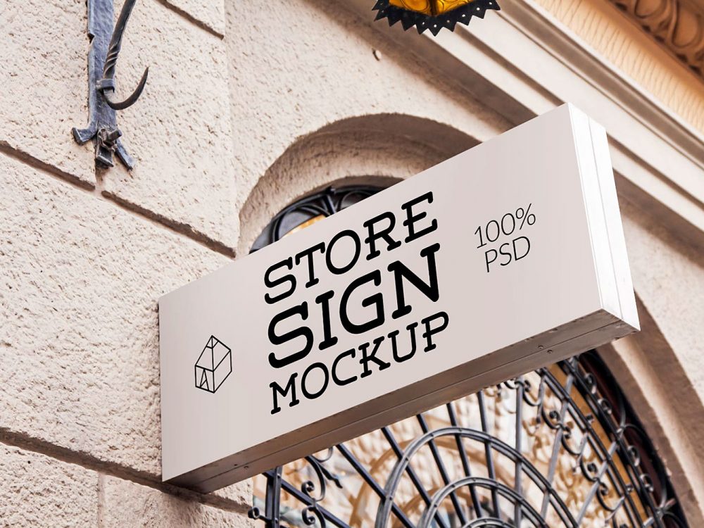 Free Store Sign Mockup