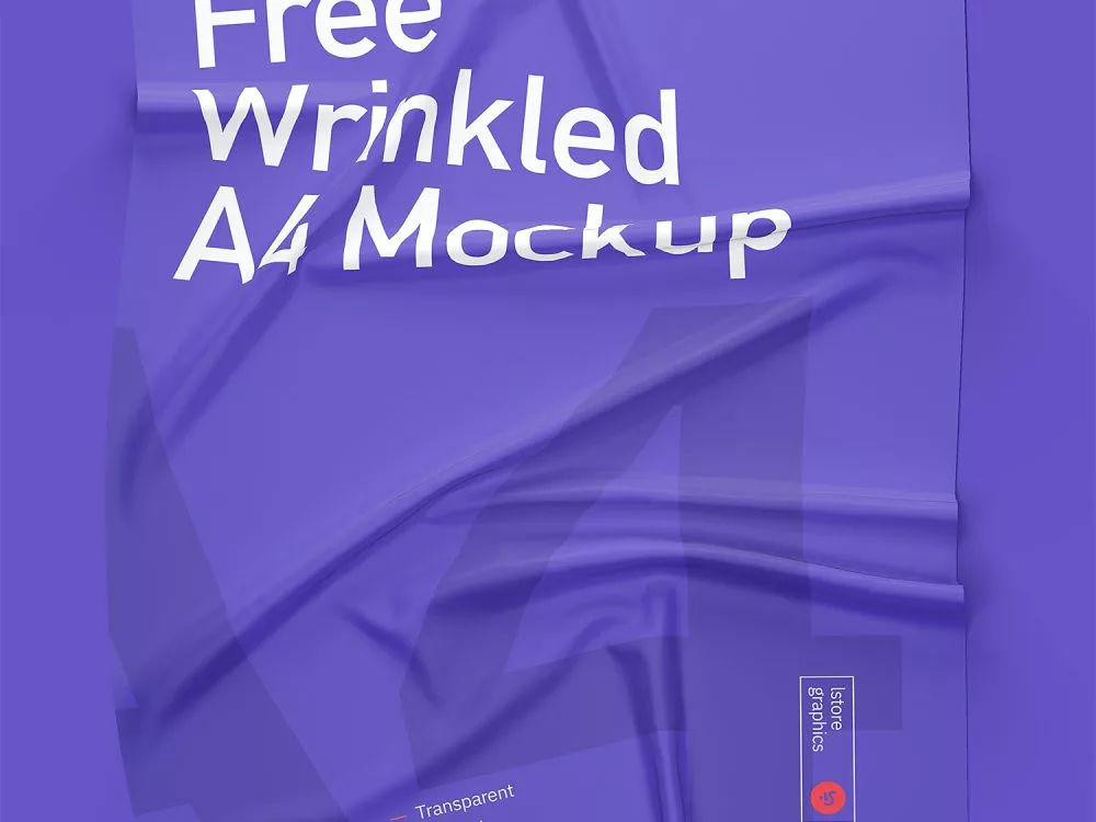 Wrinkled A4 Paper Free Mockup
