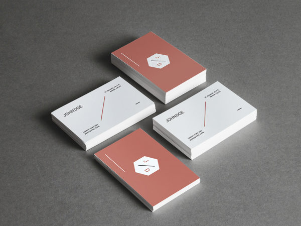 Four Stacks of Business Cards Mockup