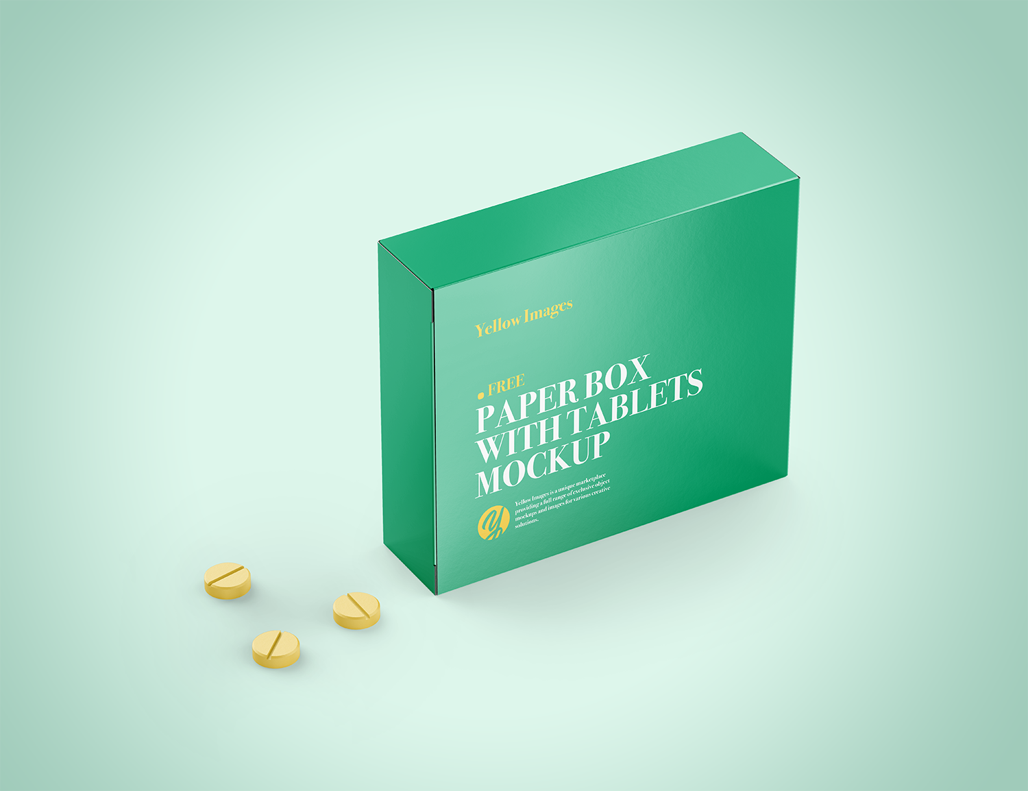 Paper Box With Tablets Mockup Free Mockup