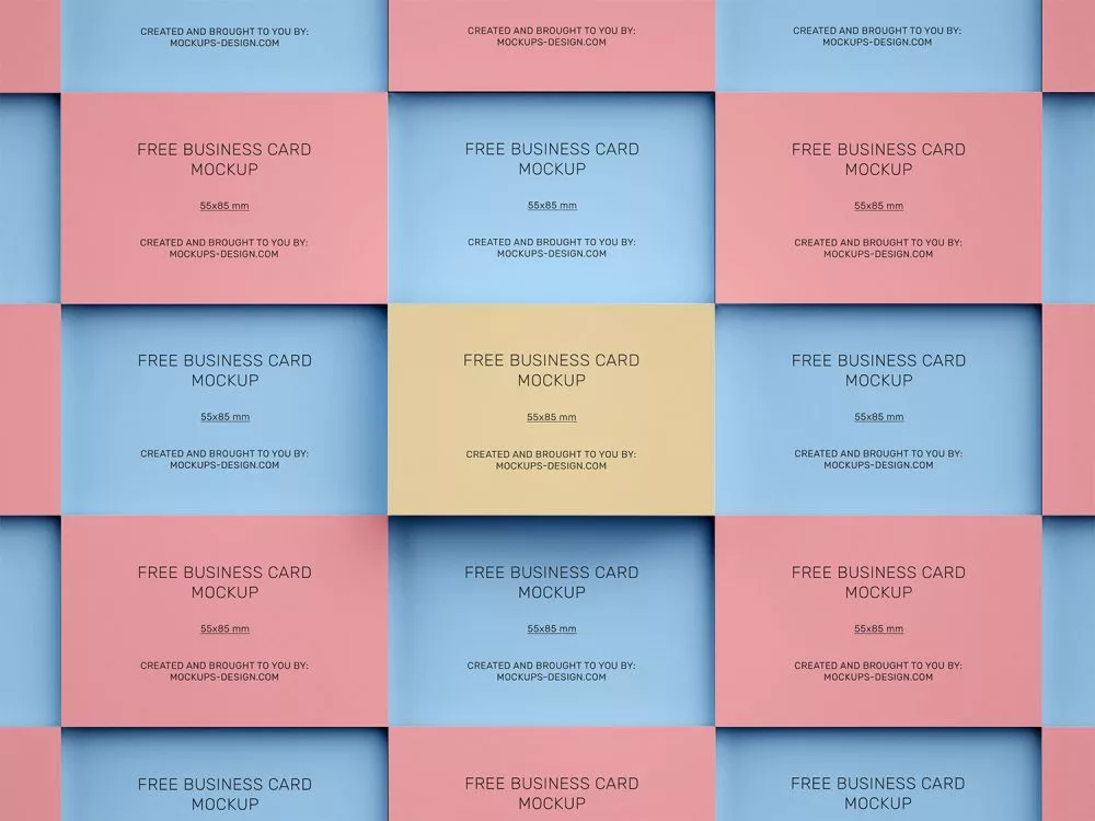 Stacked Business Cards Free PSD Mockup