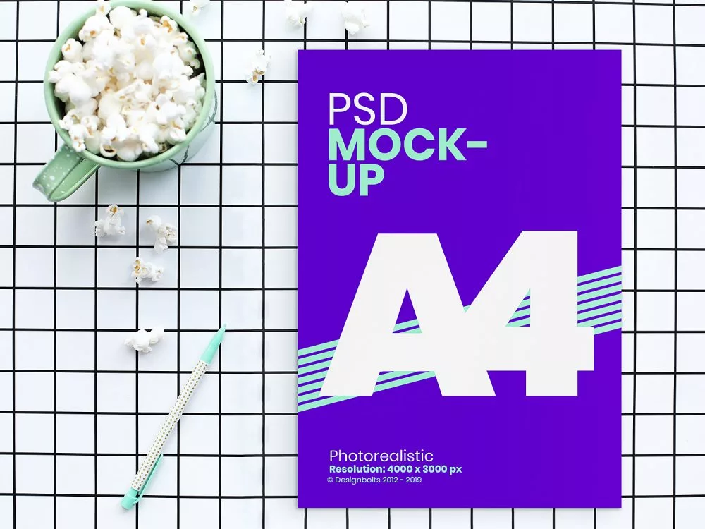 Free A4 Flyer/Movie Poster Mockup PSD