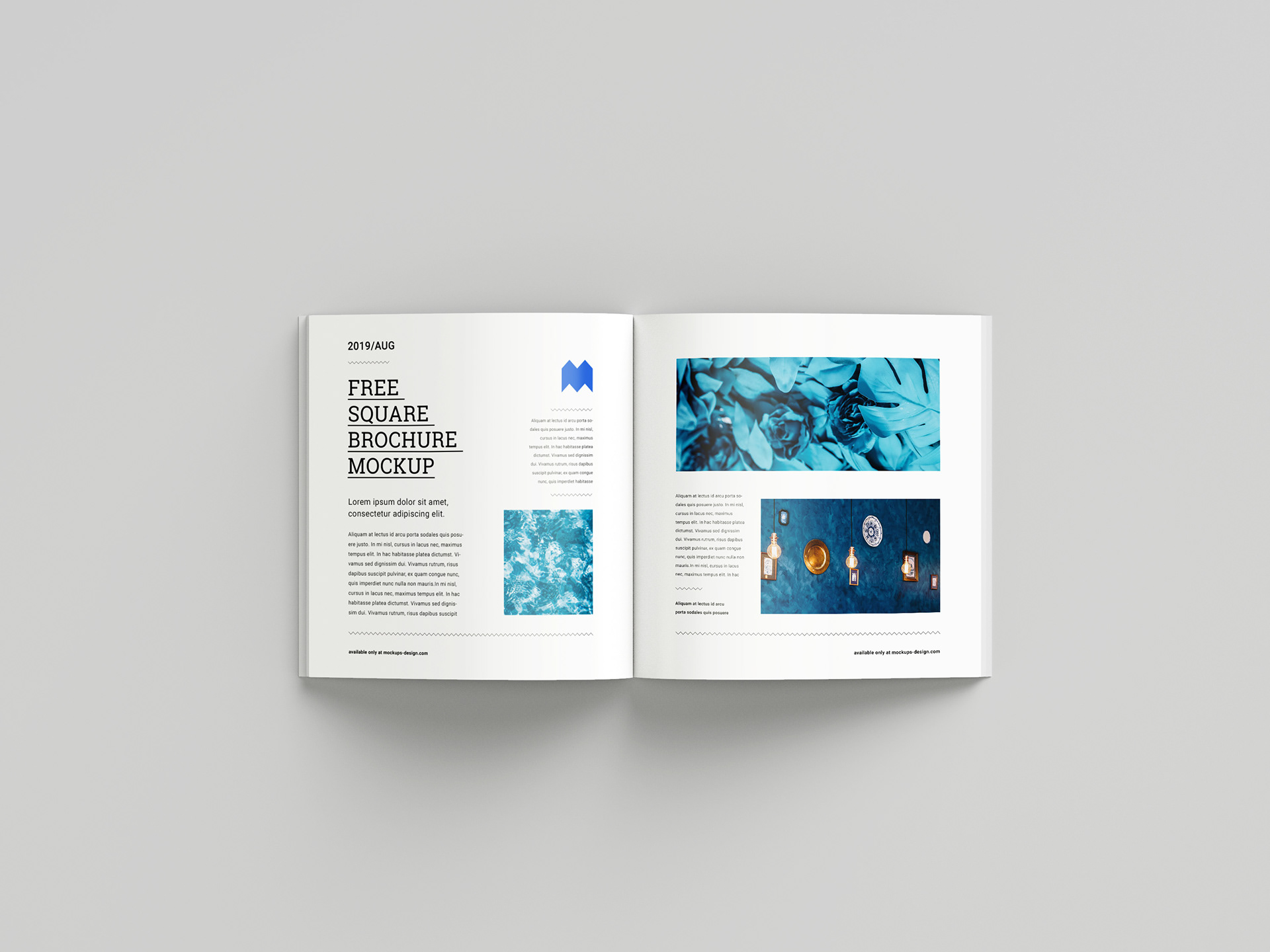 Free Perfect Binding Square Brochure Mockup