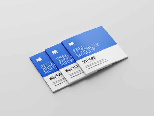 Free Perfect Binding Square Brochure Mockup