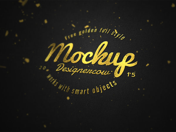 Free Logo Mockup Gold Foil Effect