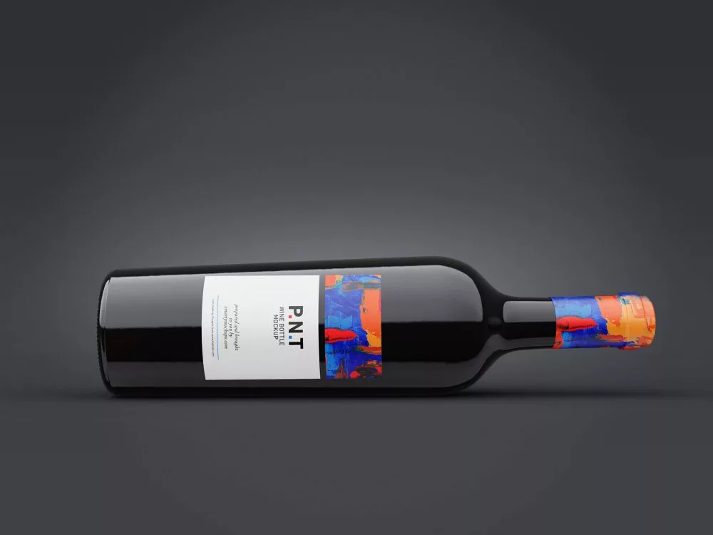 Free Wine Bottle Mockup