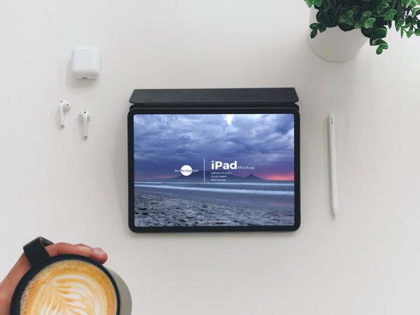 Free iPad Mockup Top View