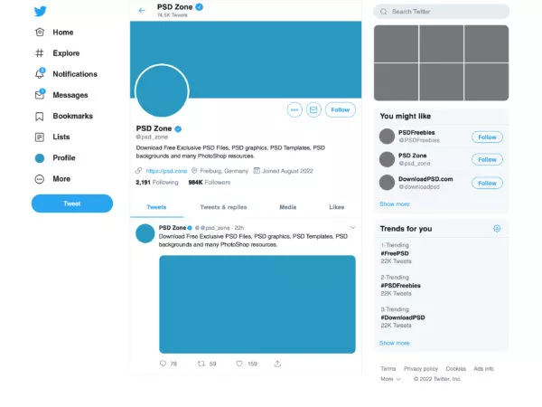 New Twitter Page Mockup