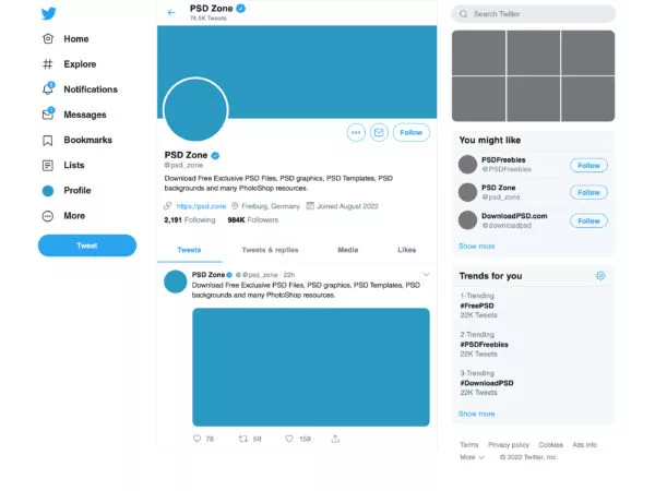 New Twitter Page Mockup