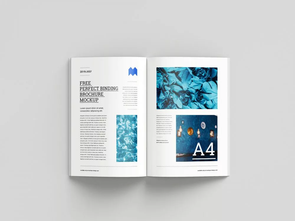 Free Perfect Binding Brochure Mockup