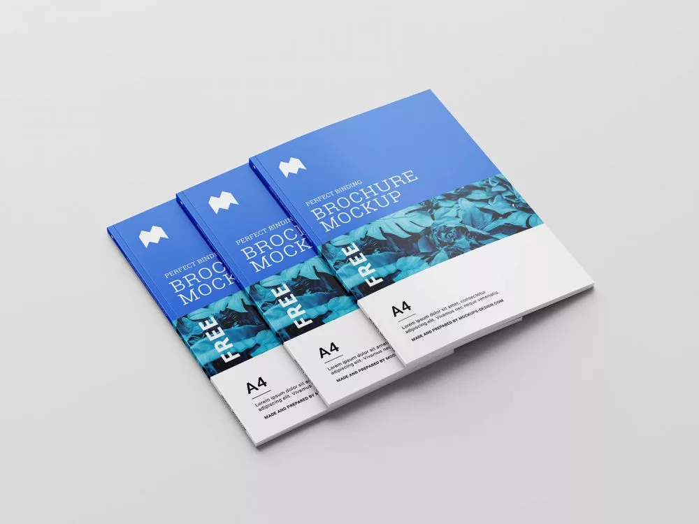 Free Perfect Binding Brochure Mockup