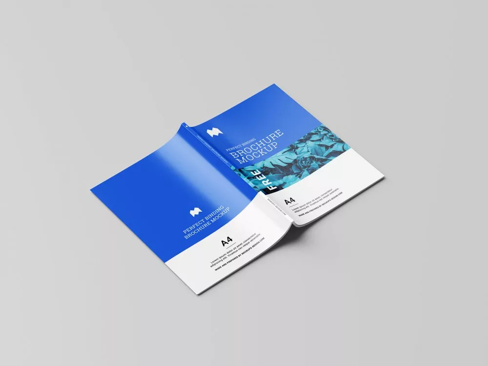 Free Perfect Binding Brochure Mockup