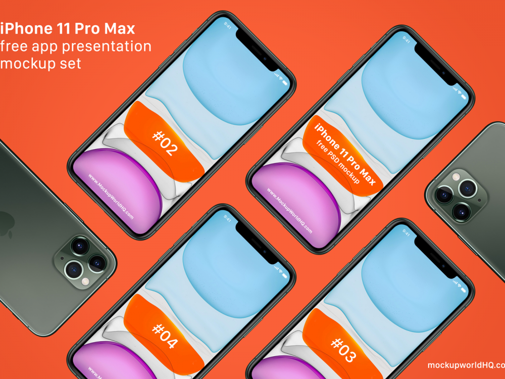 iPhone 11 Pro Max Free App Presentation Mockup