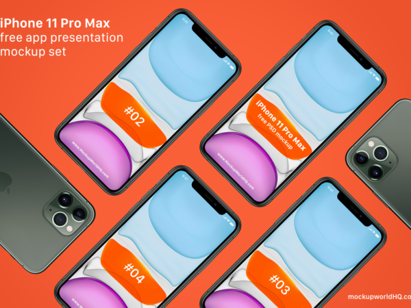 iPhone 11 Pro Max Free App Presentation Mockup