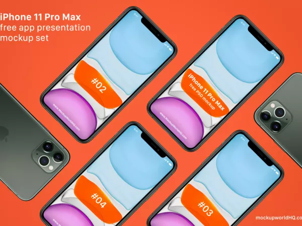 iPhone 11 Pro Max Free App Presentation Mockup