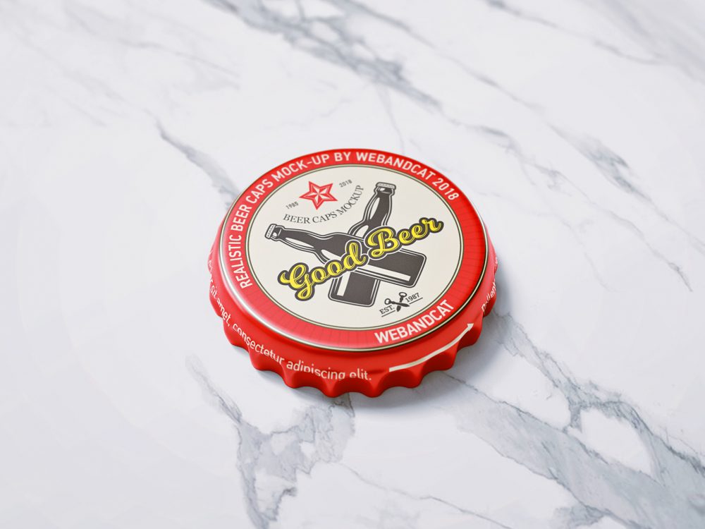 Bottle Cap Mock-Up Free PSD