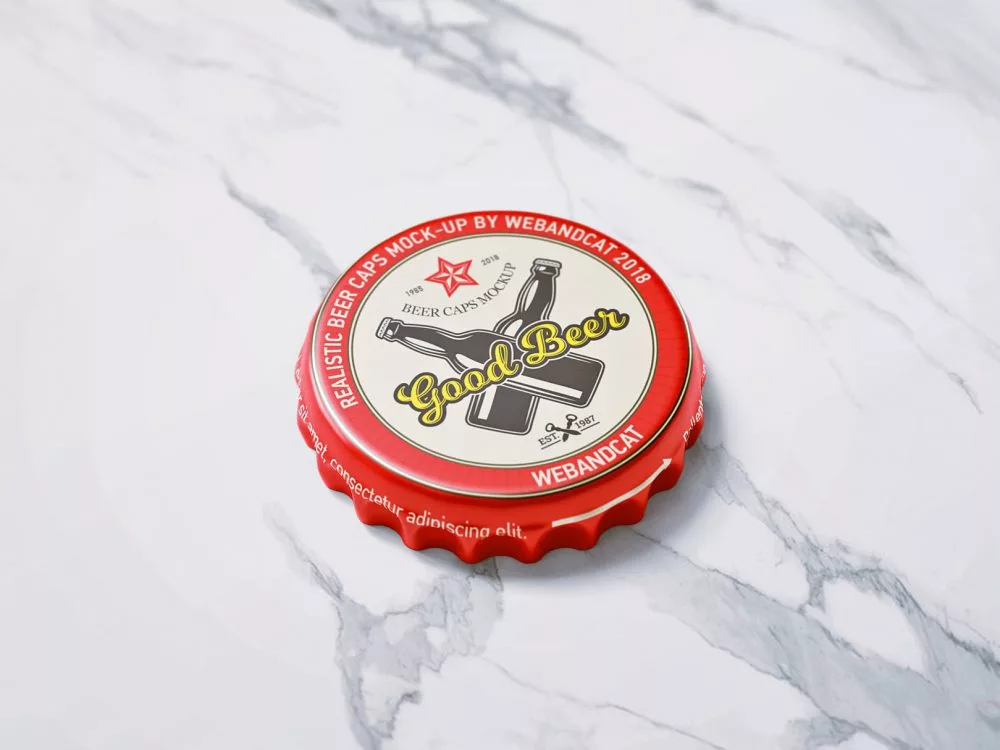 Bottle Cap Mock-Up Free PSD