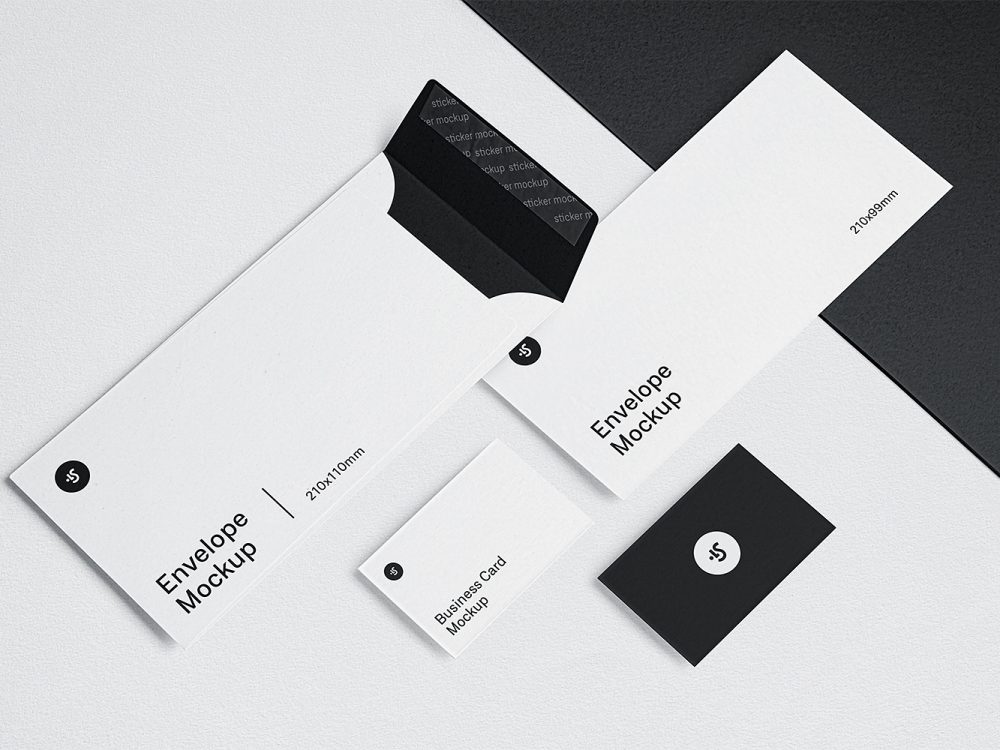 Envelope and Business Card Mockups