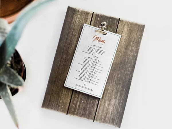 Restaurant Menu Card Mockup