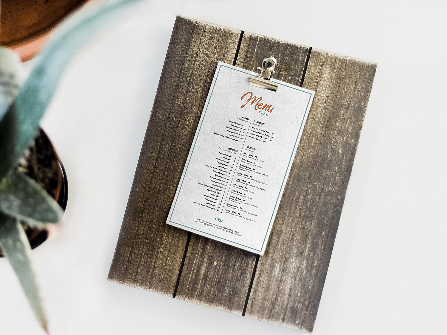 Download Free Restaurant Menu Card Mockup | Free Mockup