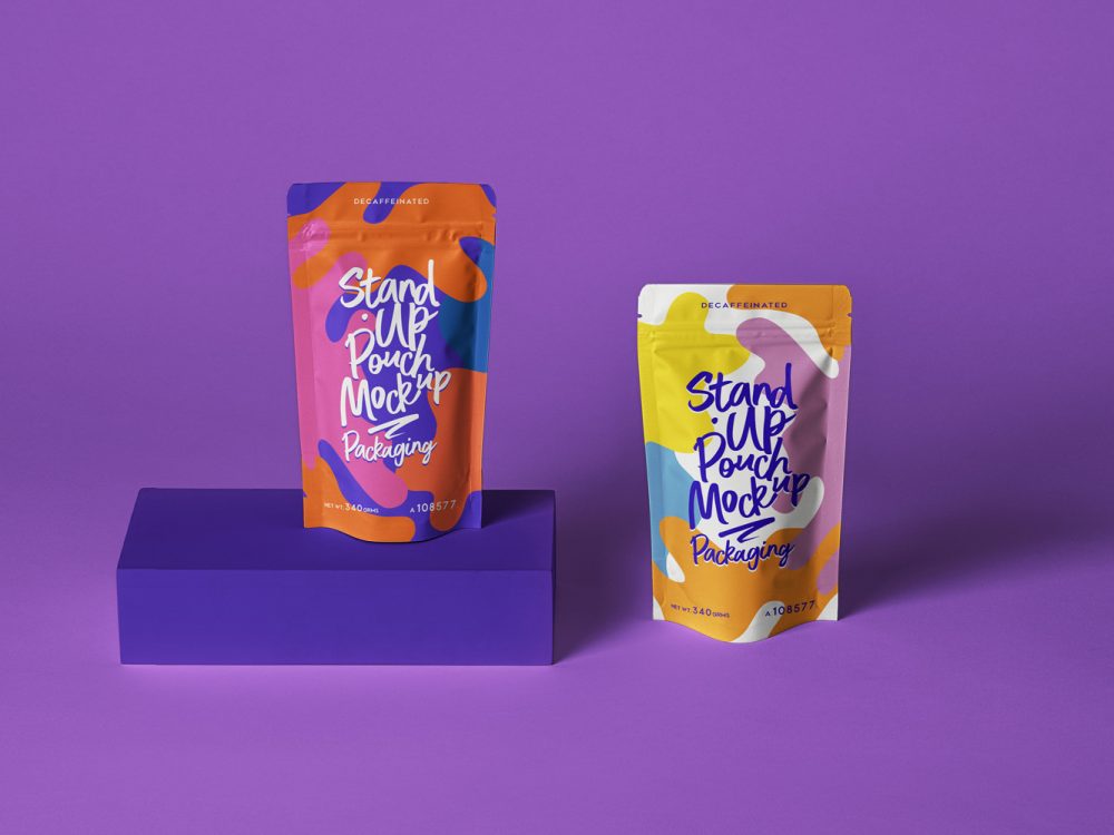 PSD Stand Up Pouch Packaging Mockup